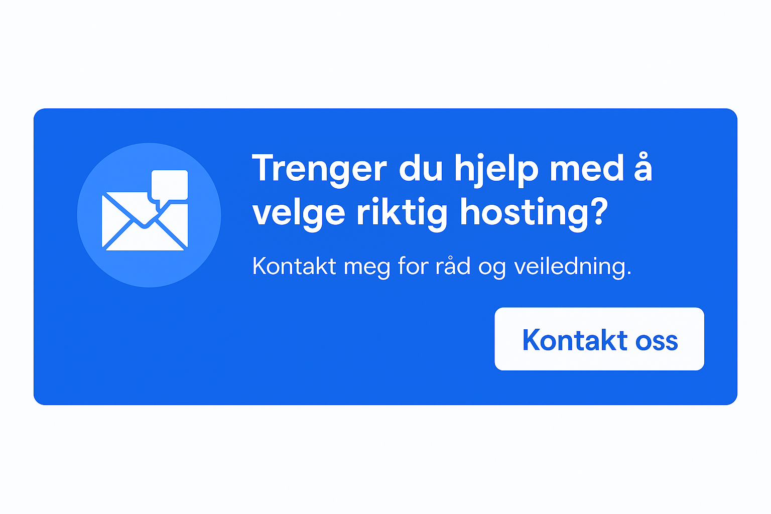 CTA – Kontakt oss call to action bilde med kontaktknapp brukt i guide om valg av webhosting
